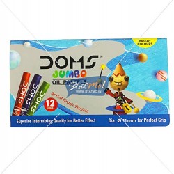 DOMS Jumbo Oil Pastels 12 SHADS with Scrapper Inside Packet