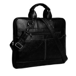 Black PU Leather Stylish, Graceful and Elegant Laptop Bag for Men Waterproof Messenger Bag