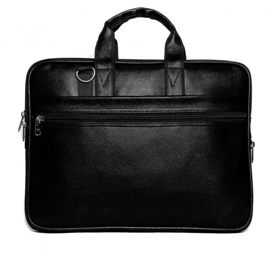 Black PU Leather Stylish, Graceful and Elegant Laptop Bag for Men Waterproof Messenger Bag